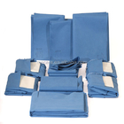 Vêtement chirurgicale jetable en tissu bleu non tissé respirant avec attache