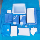 Rideaux chirurgicaux jetables renforcés en bleu avec zone d'incision adhésive