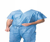 Le bleu marine chirurgical frottent des costumes, infirmières d'hôpital frottent la douille courte uniforme de costume