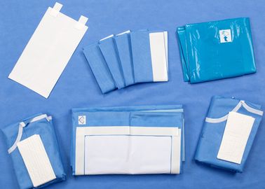 Paquets chirurgicaux faits sur commande de section de C avec rassembler le sac pour la chirurgie césarienne de naissance de bébé
