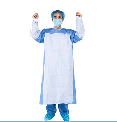 Robe chirurgicale jetable bleue d'ordre technique SMS de stérilisation