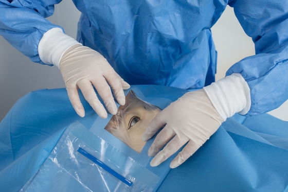 Ophtalmiques stériles chirurgicaux jetables drapent avec le sac de collecte liquide