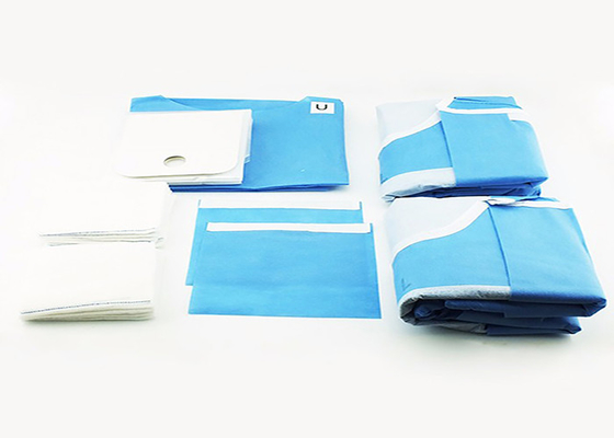 Paquet chirurgical jetable patient de procédure de paquet de SMS de tissu de stratification essentielle chirurgicale verte stérile dentaire de paquet