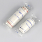 Rouleau de bandage en crêpe élastique médical non stérile 80 % fil bleu/rouge en coton