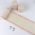 Rouleau de bandage en crêpe élastique médical non stérile 80 % fil bleu/rouge en coton