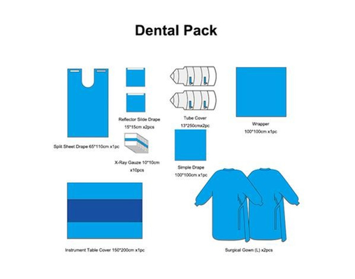 L'implant dentaire jetable médical chirurgical drapent le paquet/kit/ont placé dentaire stérilisé