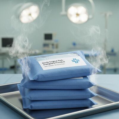Packs chirurgicaux stériles avec stérilisation à la vapeur et tissu non tissé pour les procédures d'angiographie