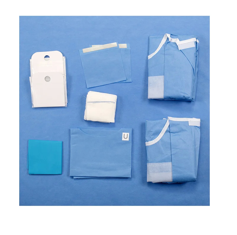 Packs chirurgicaux jetables en tissu non tissé en bleu / vert / blanc pour une meilleure protection