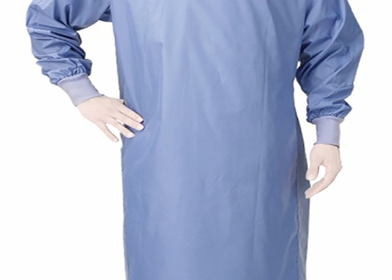 Personnalisation non-tissée matérielle bleue renforcée jetable de taille de couleur de robe chirurgicale