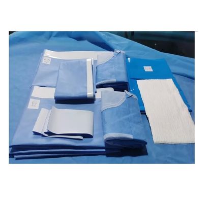 Packs chirurgicaux stériles bleus non tissés / packs angiographiques avec stérilisation à la vapeur