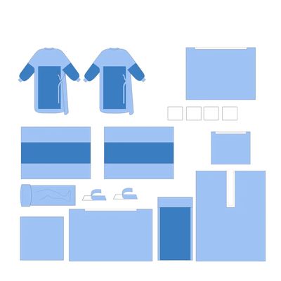 Tissu non tissé professionnel bleu / vert / jaune vapeur / EO / gamma / etc.
